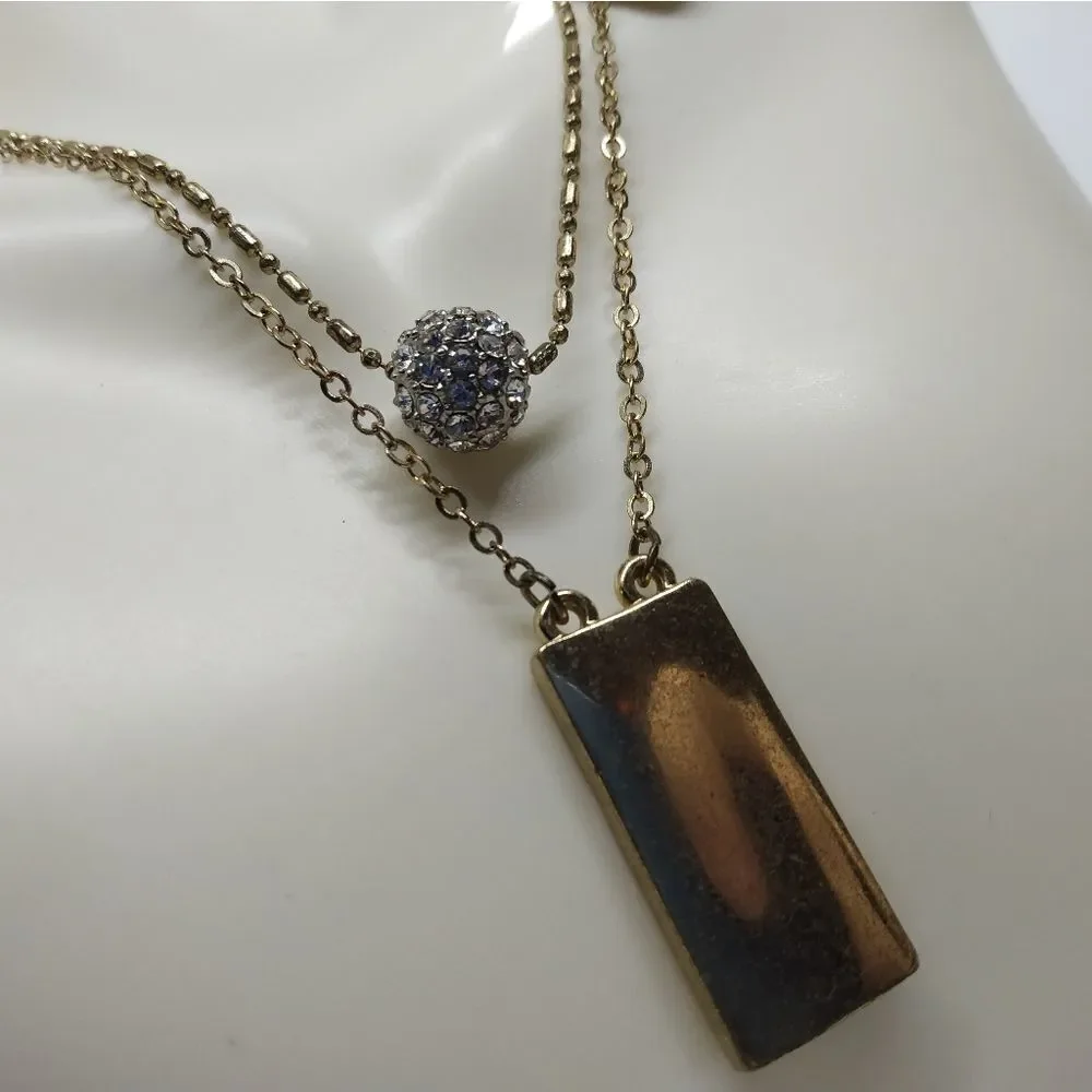 Chicos gold ball‎ crystal necklace